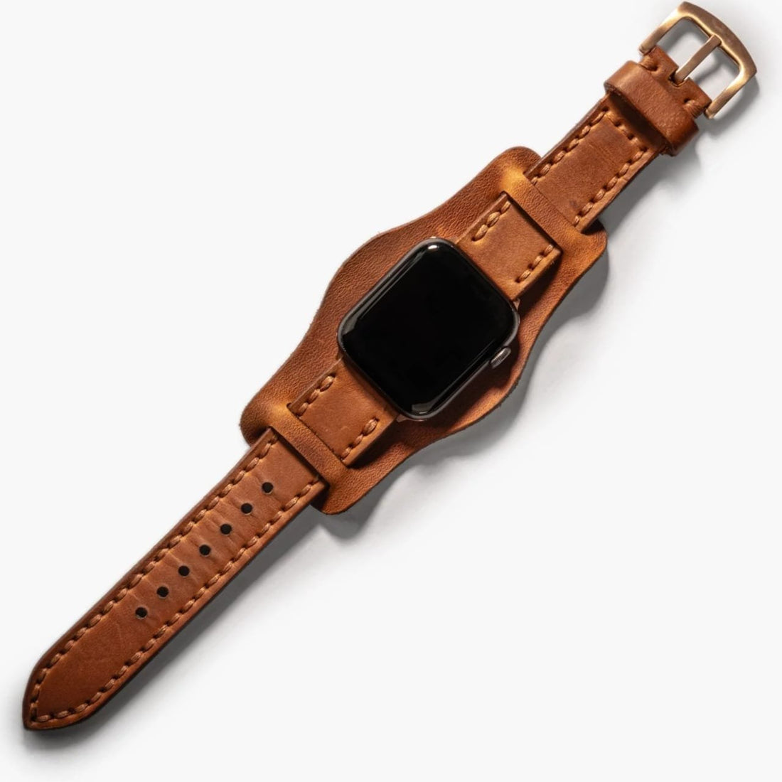 Cat Bund Çift Katlı Deri Apple Watch Kayışı — El yapımı bund çift katlı deri Apple Watch kayışı görünüm