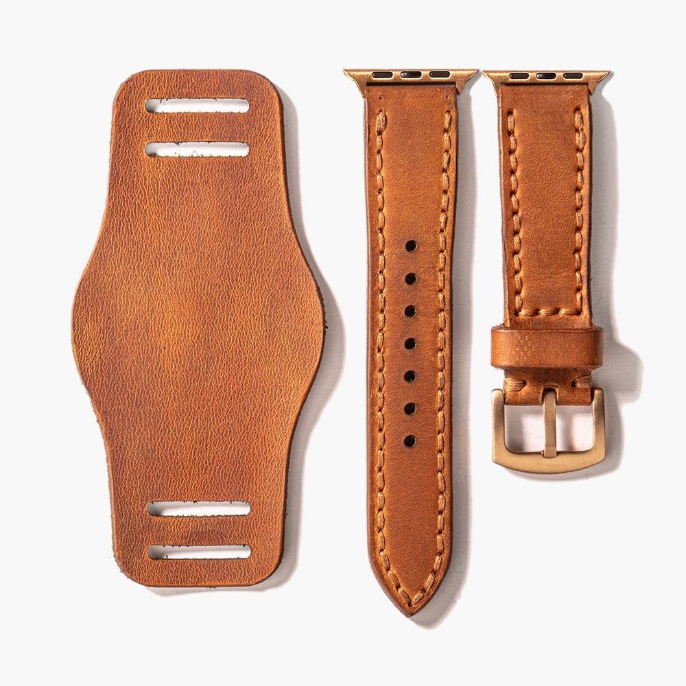 Cat Bund Çift Katlı Deri Apple Watch Kayışı — Bund Apple Watch kayışının çıkarılabilir alt parçası