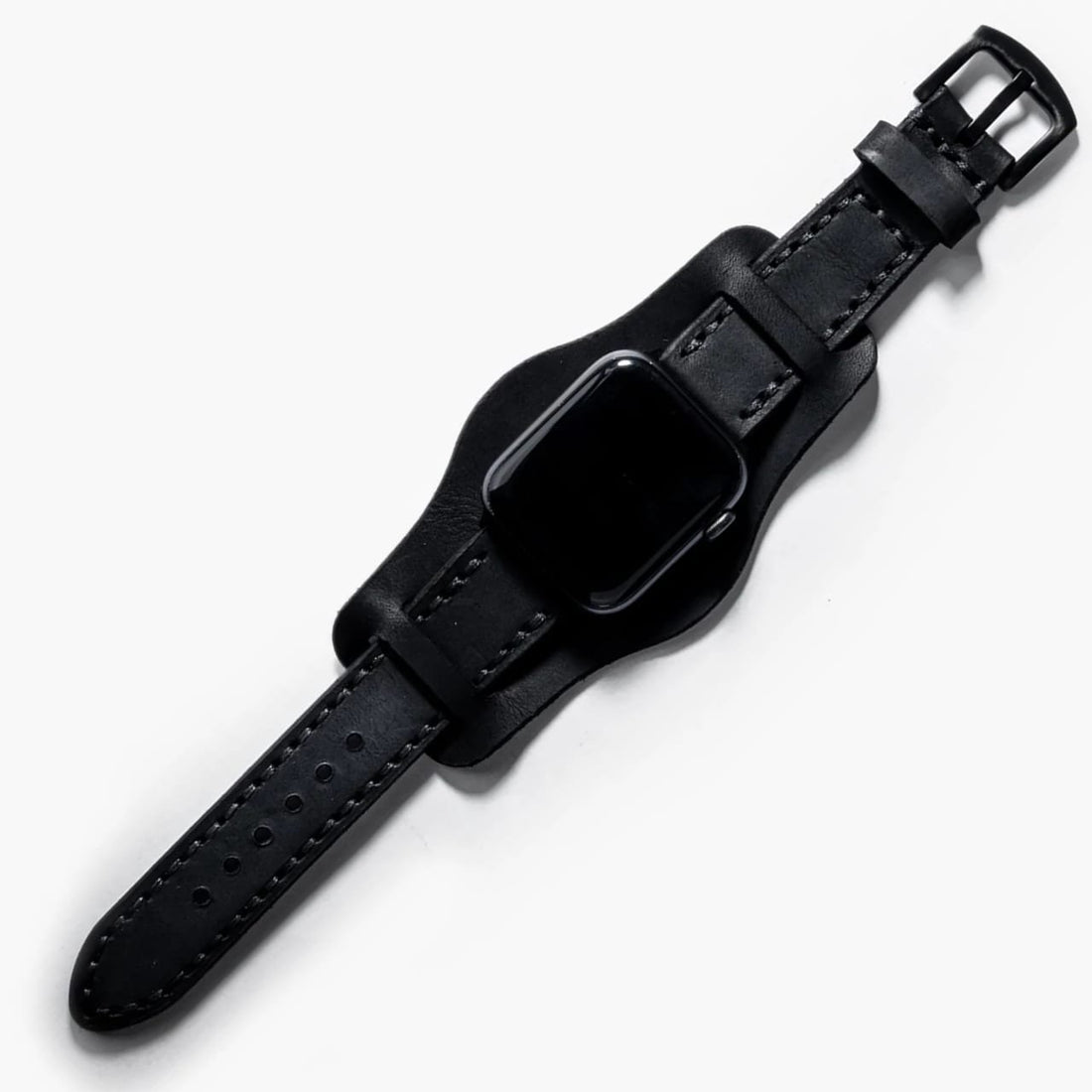 Bund Çift Katlı Deri Apple Watch Kayışı Siyah deri saat kordonu