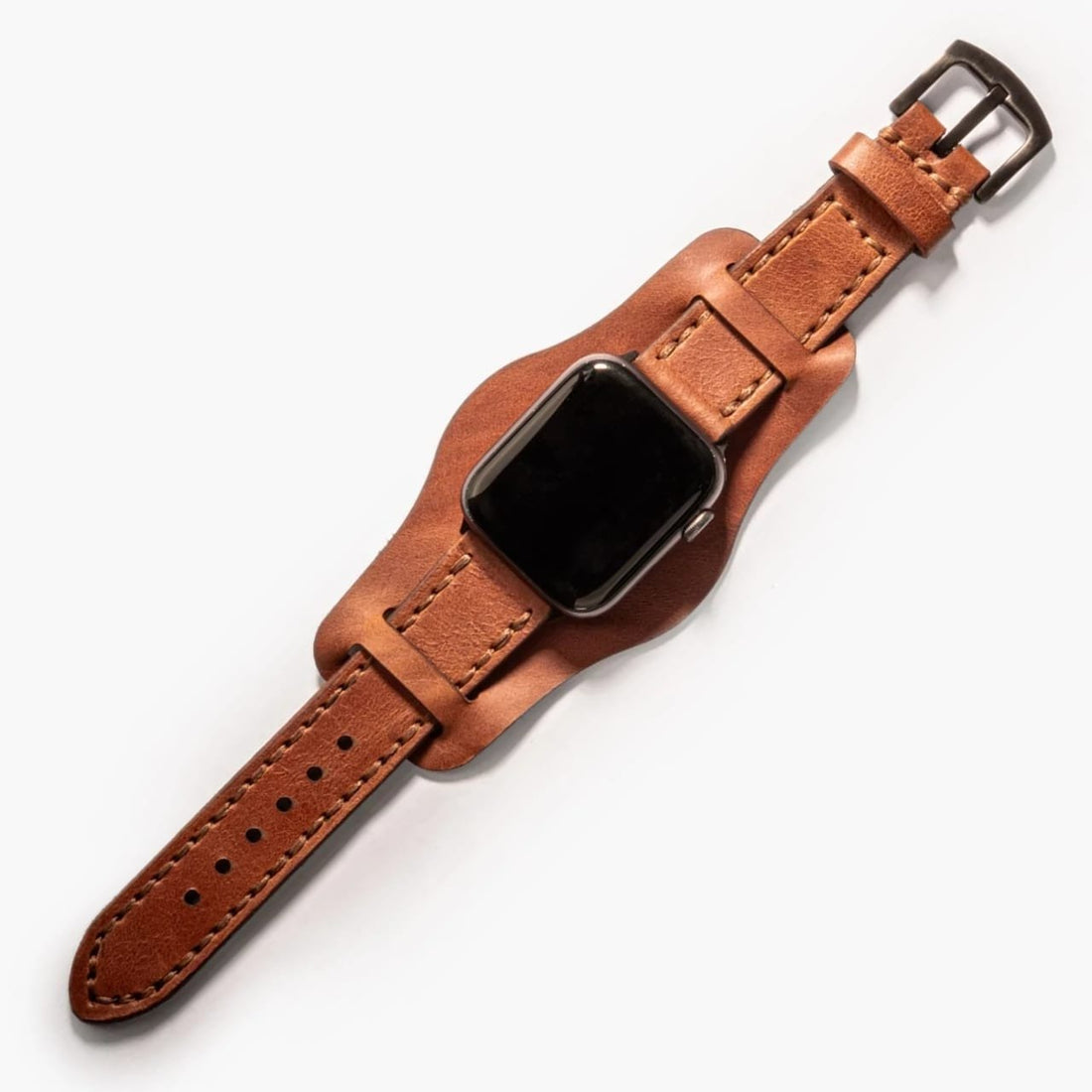 Bund Çift Katlı Deri Apple Watch Kayışı Taba deri saat kordonu