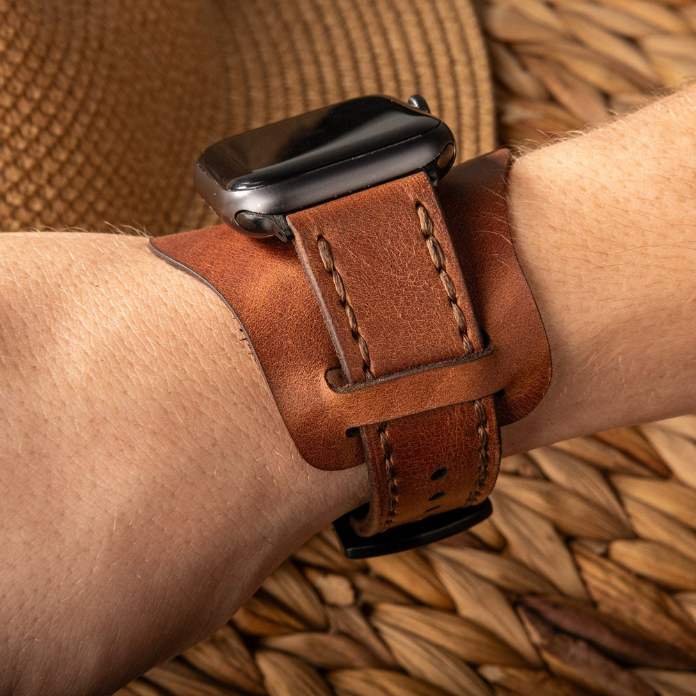 Taba Bund Çift Katlı Deri Apple Watch Kayışı — Bund Apple Watch kayışının çıkarılabilir alt parçası