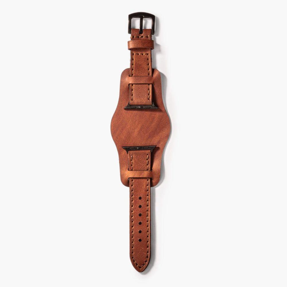 Taba Bund Çift Katlı Deri Apple Watch Kayışı — Bund çift kat deri kordonun dolgun yapısı