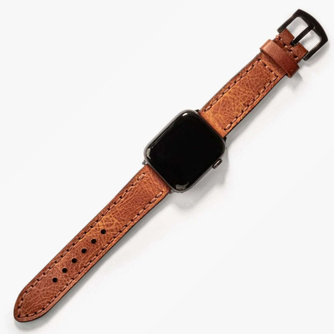Camel Çift Kat Deri Apple Watch Kayışı — El yapımı çift kat deri Apple Watch kayışı görünüm