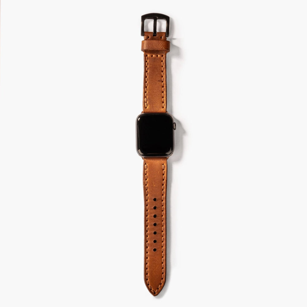 Cat Çift Kat Deri Apple Watch Kayışı — Apple Watch deri kayışta el dikişi detayı