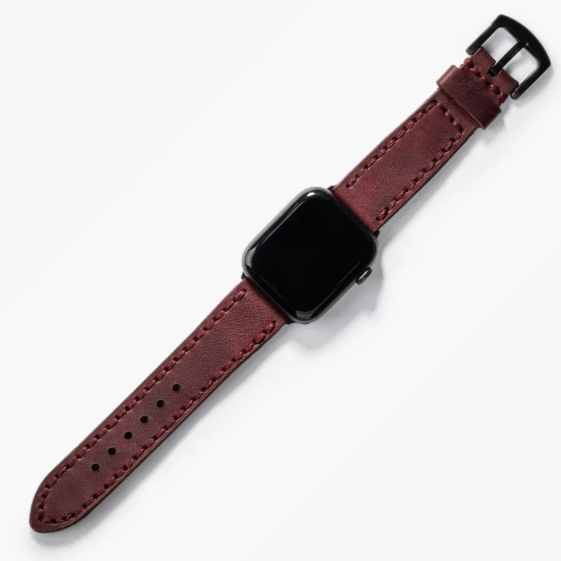 Çift Kat Deri Apple Watch Kayışı Mürdüm deri saat kordonu