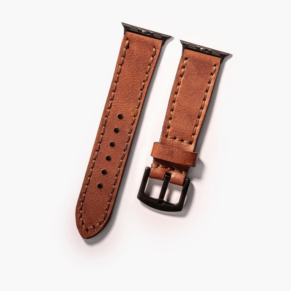 Taba Çift Kat Deri Apple Watch Kayışı — Çift kat deri Apple Watch kordonunun dolgun yapısı