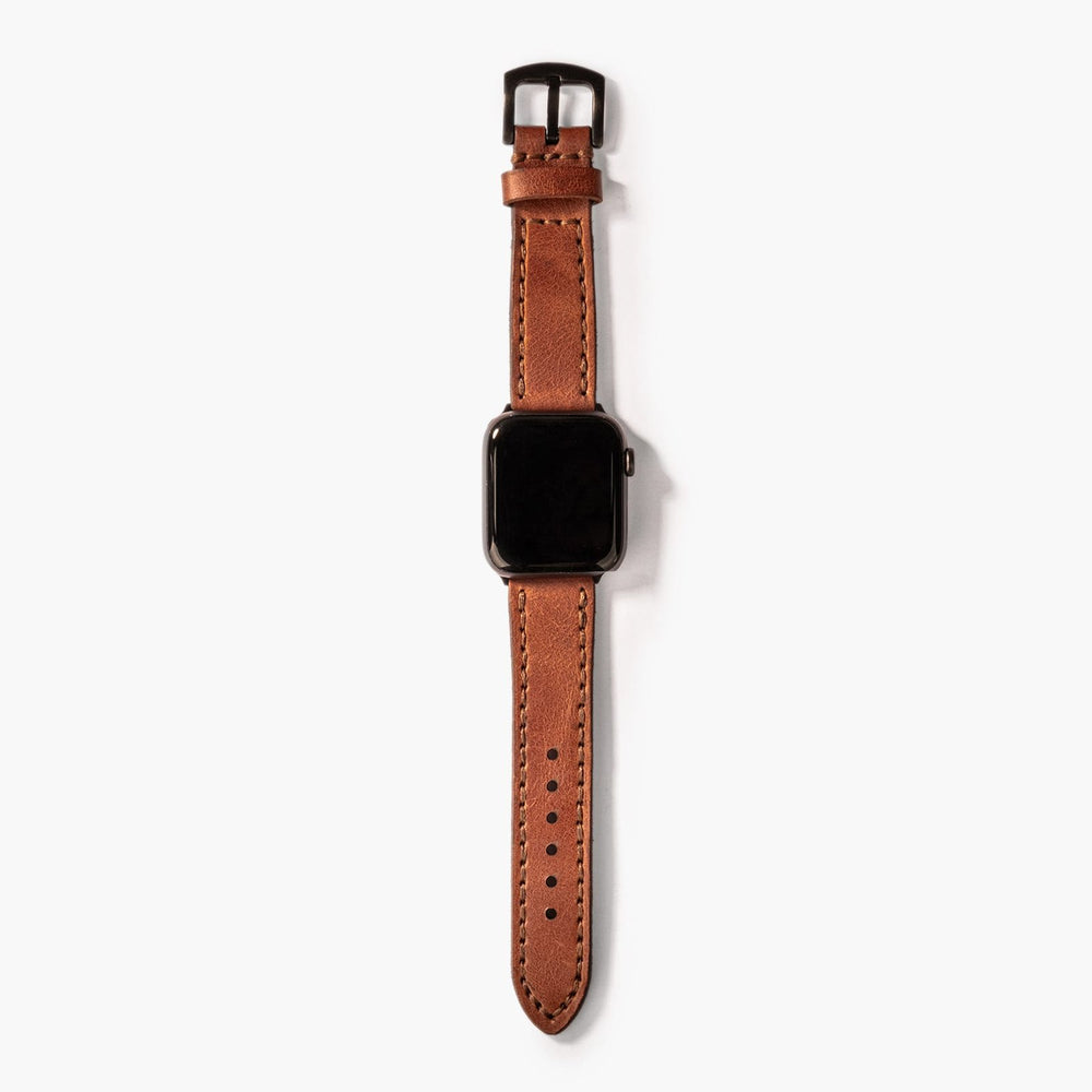 Taba Çift Kat Deri Apple Watch Kayışı — Çift kat deri Apple Watch kordonunun dolgun yapısı