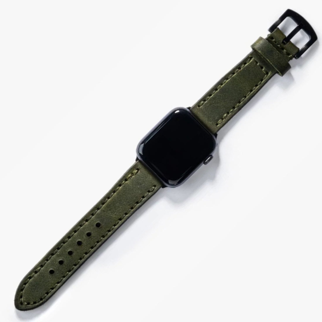 Çift Kat Deri Apple Watch Kayışı Yeşil deri saat kordonu