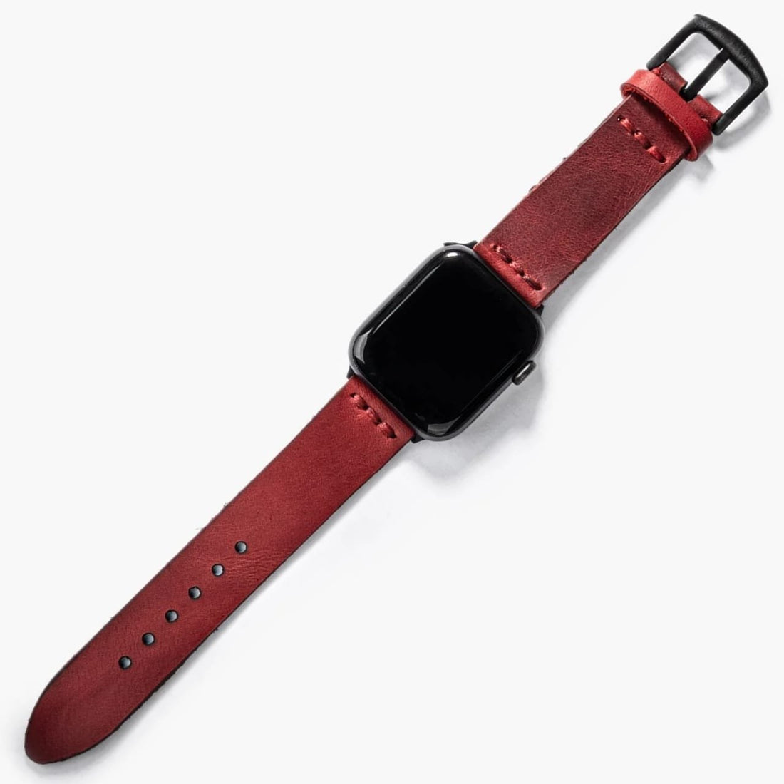 Tek Kat Deri Apple Watch Kayışı Kırmızı deri saat kordonu